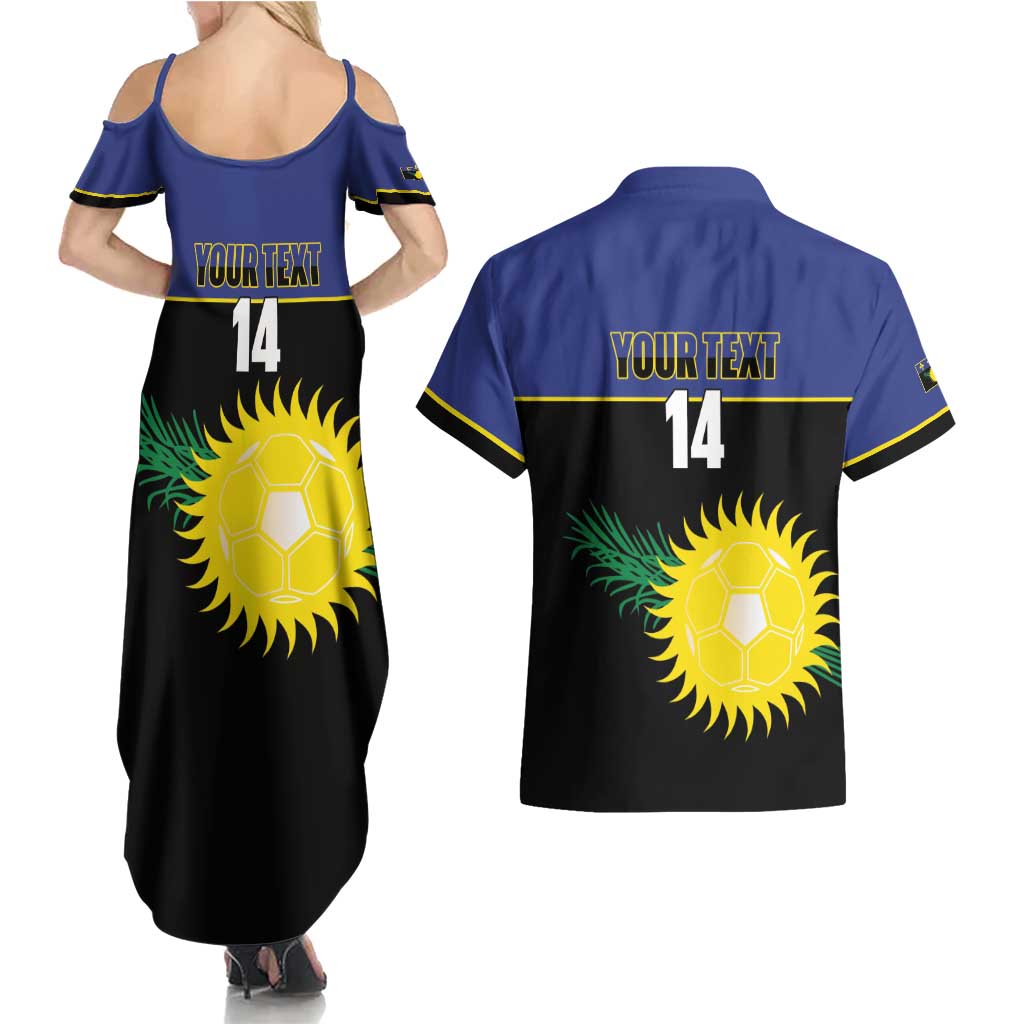 Custom Guadeloupe Football Couples Matching Summer Maxi Dress and Hawaiian Shirt Allez Gwada Boys - Wonder Print Shop