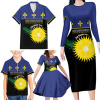 Custom Guadeloupe Football Family Matching Long Sleeve Bodycon Dress and Hawaiian Shirt Allez Gwada Boys - Wonder Print Shop