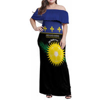 Custom Guadeloupe Football Family Matching Off Shoulder Maxi Dress and Hawaiian Shirt Allez Gwada Boys - Wonder Print Shop