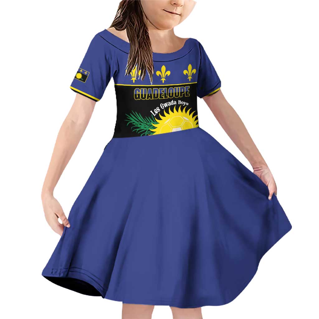 Custom Guadeloupe Football Family Matching Off Shoulder Short Dress and Hawaiian Shirt Allez Gwada Boys - Wonder Print Shop