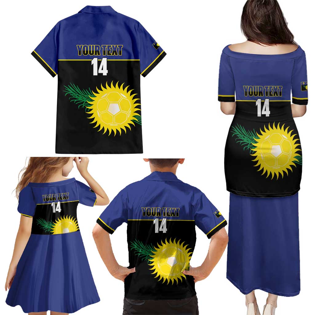 Custom Guadeloupe Football Family Matching Puletasi and Hawaiian Shirt Allez Gwada Boys - Wonder Print Shop