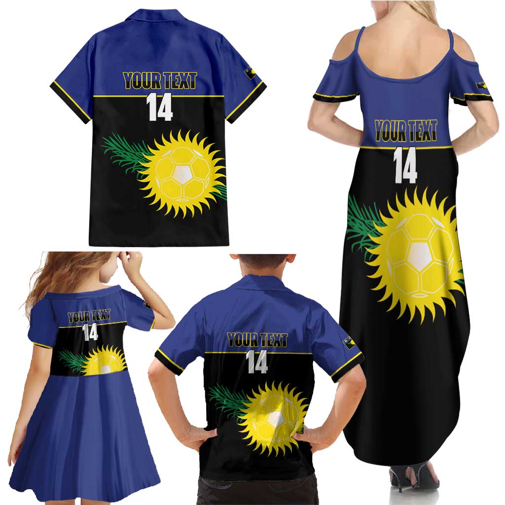 Custom Guadeloupe Football Family Matching Summer Maxi Dress and Hawaiian Shirt Allez Gwada Boys - Wonder Print Shop