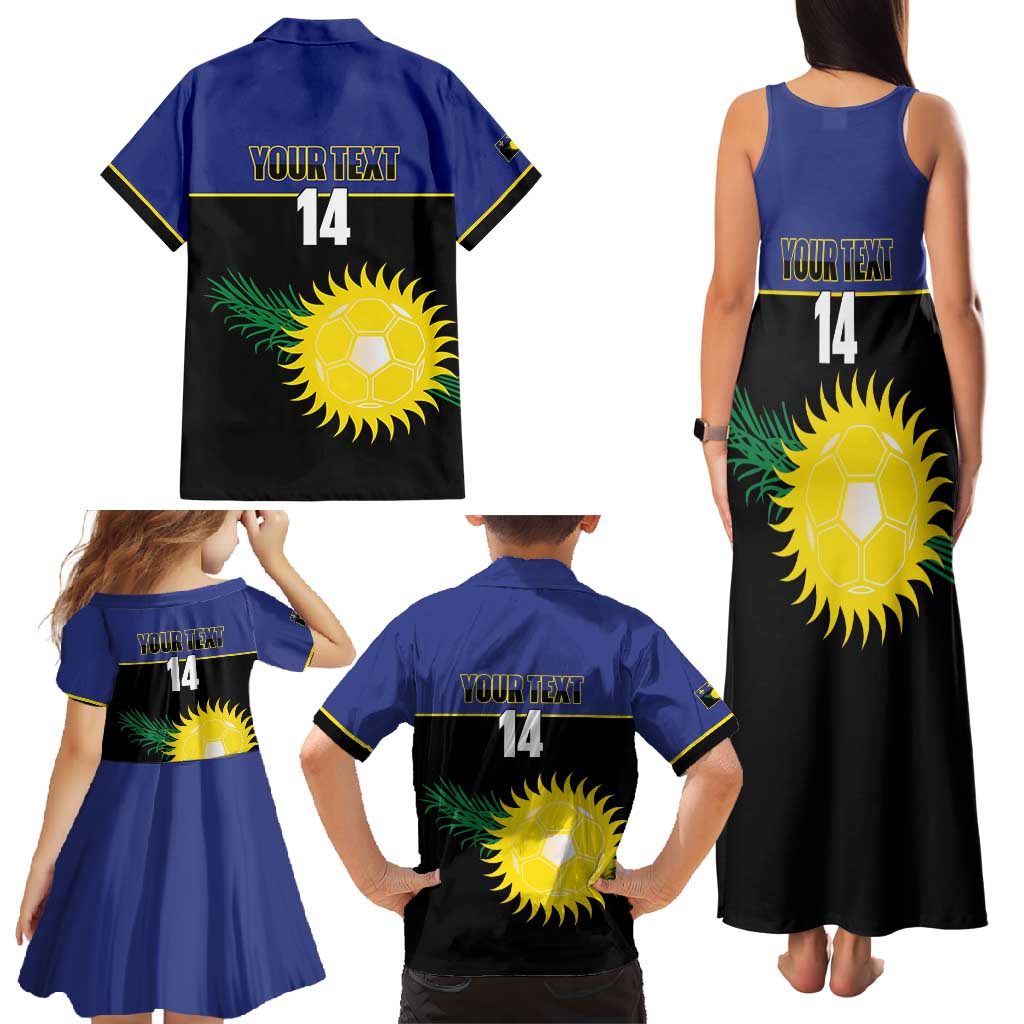 Custom Guadeloupe Football Family Matching Tank Maxi Dress and Hawaiian Shirt Allez Gwada Boys - Wonder Print Shop