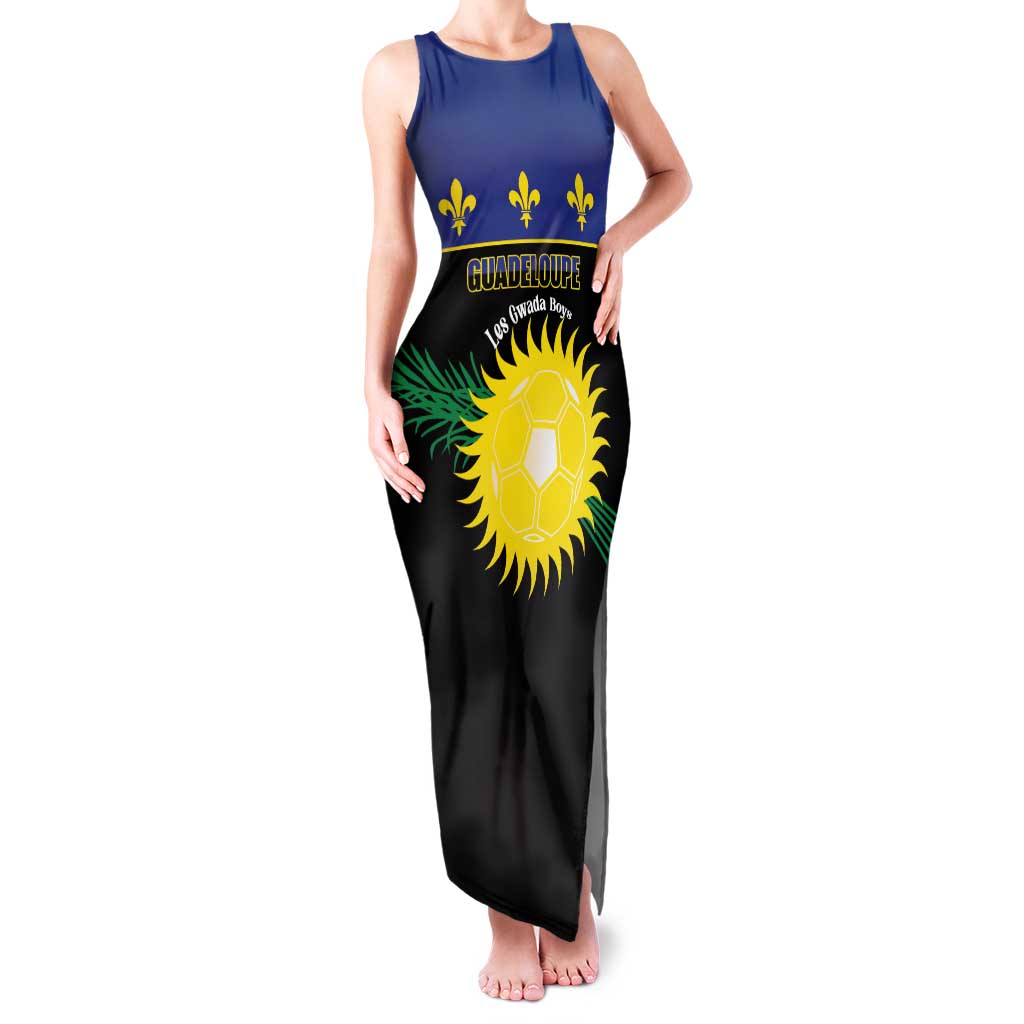 Custom Guadeloupe Football Family Matching Tank Maxi Dress and Hawaiian Shirt Allez Gwada Boys - Wonder Print Shop