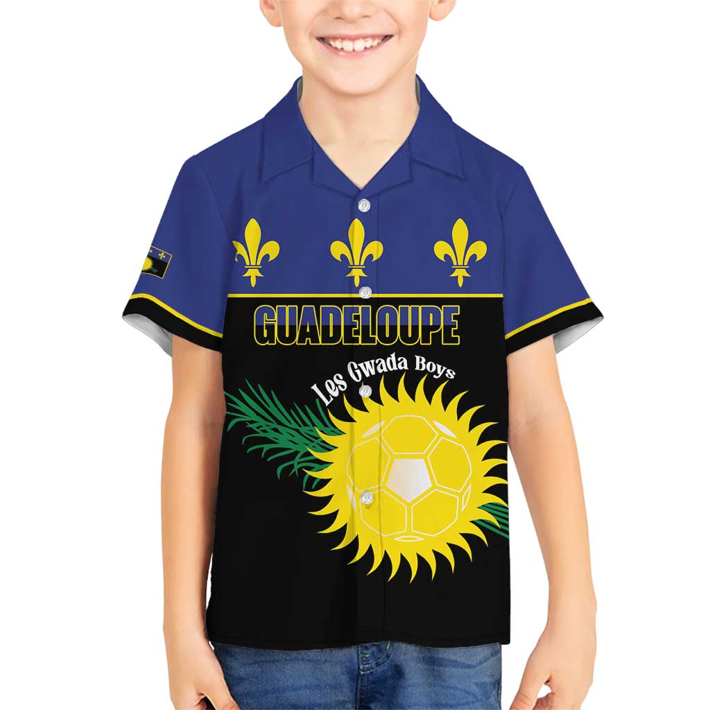 Custom Guadeloupe Football Family Matching Tank Maxi Dress and Hawaiian Shirt Allez Gwada Boys - Wonder Print Shop