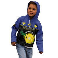 Custom Guadeloupe Football Kid Hoodie Allez Gwada Boys - Wonder Print Shop