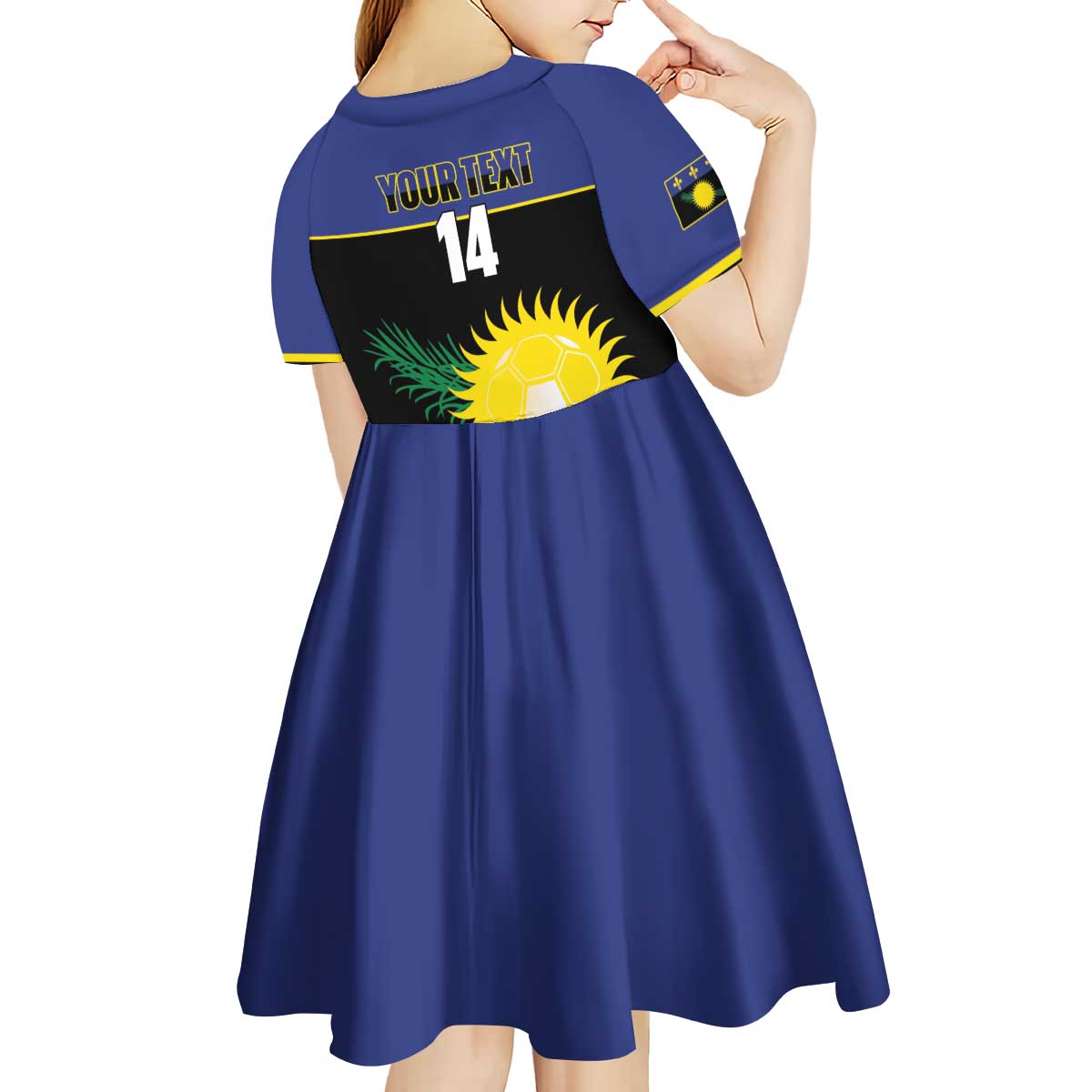 Custom Guadeloupe Football Kid Short Sleeve Dress Allez Gwada Boys - Wonder Print Shop