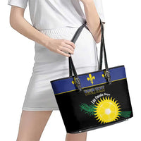 Custom Guadeloupe Football Leather Tote Bag Allez Gwada Boys - Wonder Print Shop