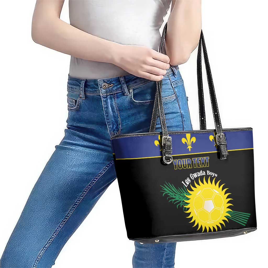 Custom Guadeloupe Football Leather Tote Bag Allez Gwada Boys - Wonder Print Shop
