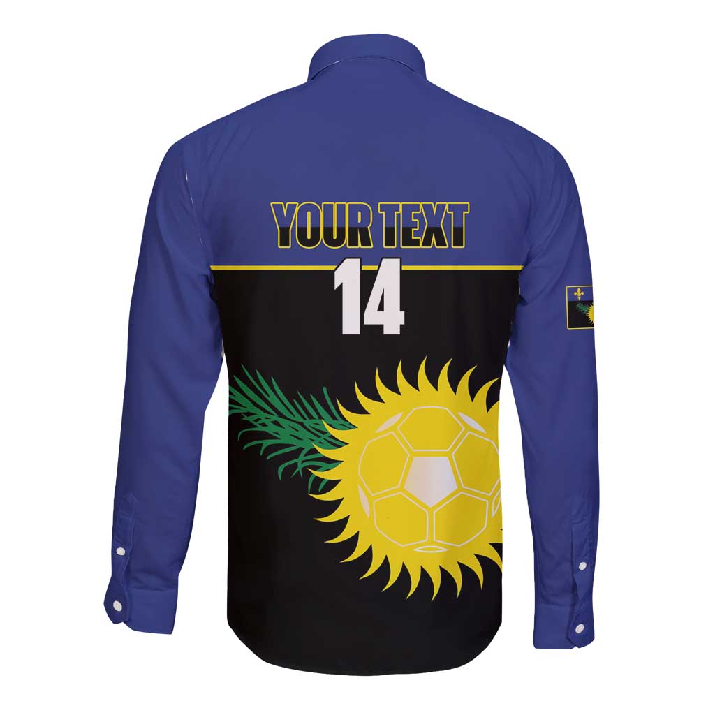 Custom Guadeloupe Football Long Sleeve Button Shirt Allez Gwada Boys - Wonder Print Shop