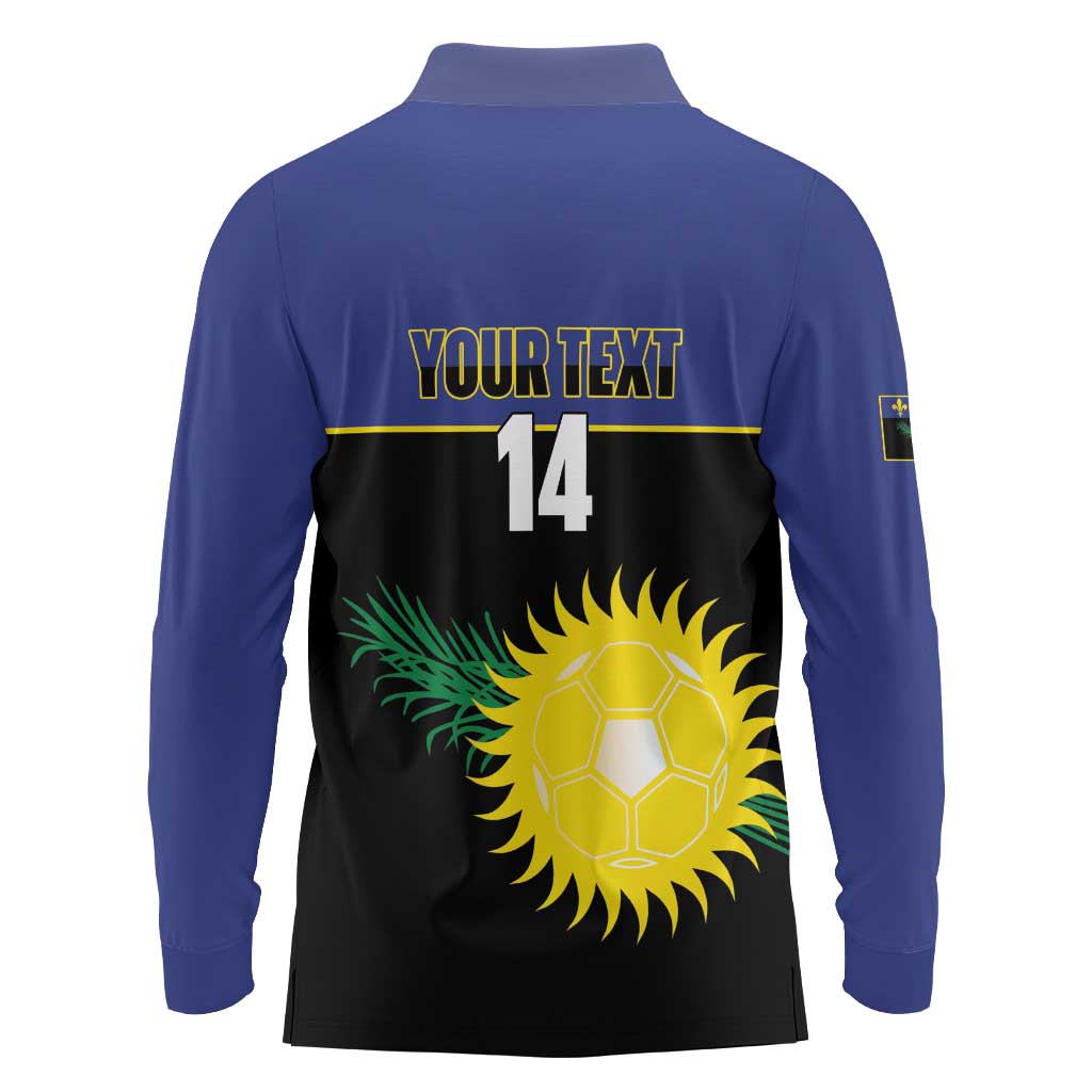 Custom Guadeloupe Football Long Sleeve Polo Shirt Allez Gwada Boys - Wonder Print Shop