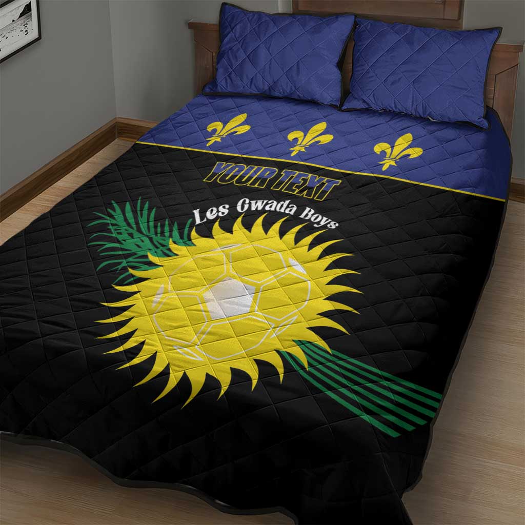Custom Guadeloupe Football Quilt Bed Set Allez Gwada Boys - Wonder Print Shop