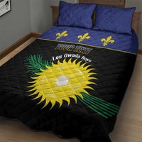 Custom Guadeloupe Football Quilt Bed Set Allez Gwada Boys - Wonder Print Shop