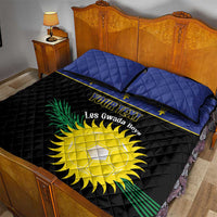 Custom Guadeloupe Football Quilt Bed Set Allez Gwada Boys - Wonder Print Shop