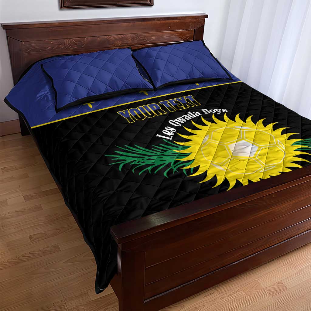 Custom Guadeloupe Football Quilt Bed Set Allez Gwada Boys - Wonder Print Shop