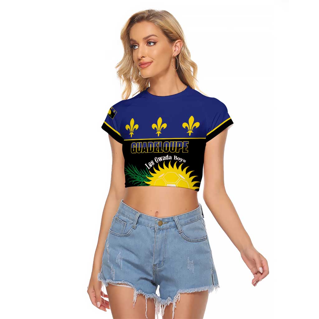 Custom Guadeloupe Football Raglan Cropped T Shirt Allez Gwada Boys - Wonder Print Shop