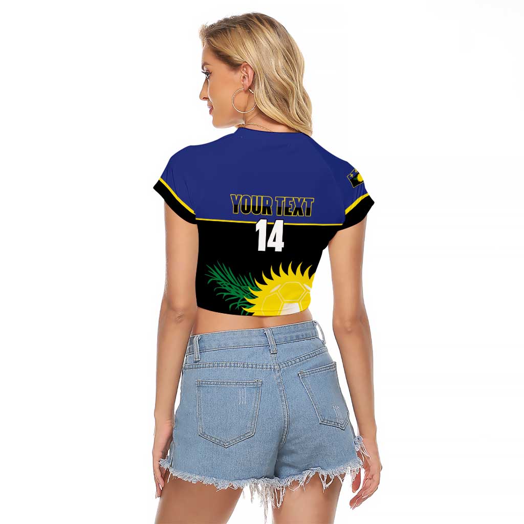 Custom Guadeloupe Football Raglan Cropped T Shirt Allez Gwada Boys - Wonder Print Shop