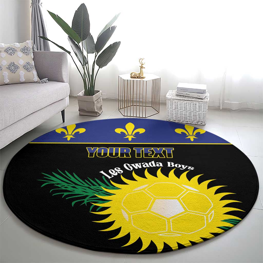 Custom Guadeloupe Football Round Carpet Allez Gwada Boys - Wonder Print Shop