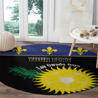 Custom Guadeloupe Football Round Carpet Allez Gwada Boys - Wonder Print Shop