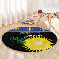 Custom Guadeloupe Football Round Carpet Allez Gwada Boys - Wonder Print Shop