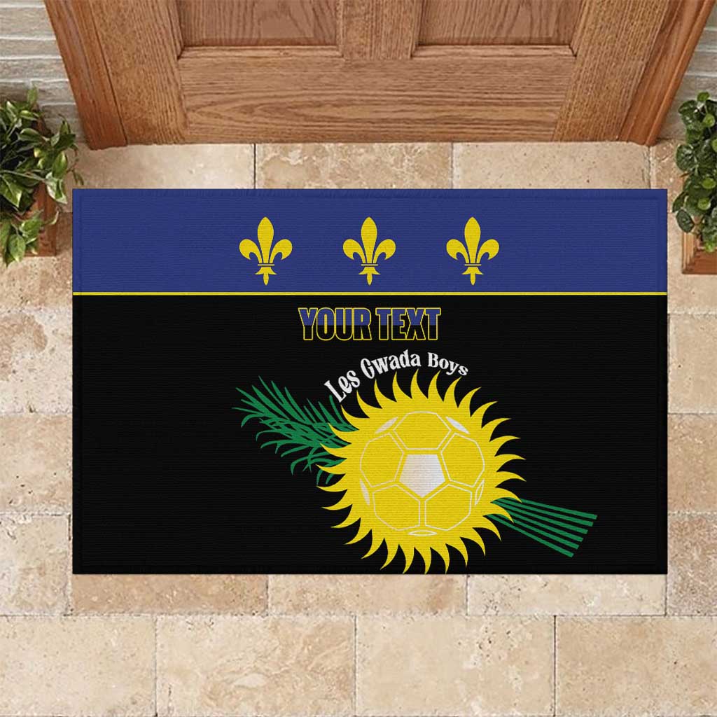 Custom Guadeloupe Football Rubber Doormat Allez Gwada Boys - Wonder Print Shop