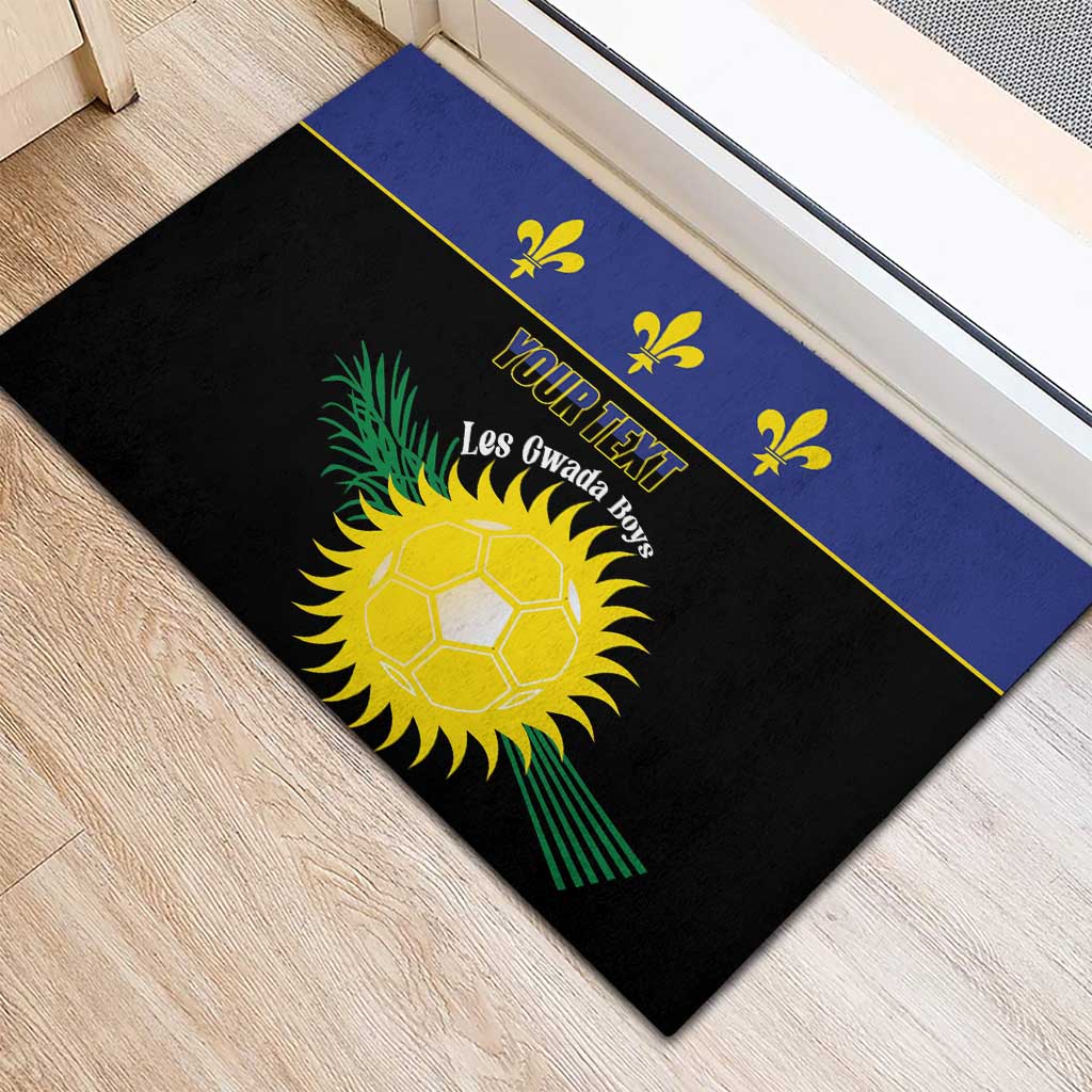Custom Guadeloupe Football Rubber Doormat Allez Gwada Boys - Wonder Print Shop
