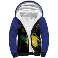 Custom Guadeloupe Football Sherpa Hoodie Allez Gwada Boys - Wonder Print Shop