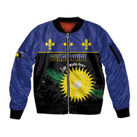 Custom Guadeloupe Football Sleeve Zip Bomber Jacket Allez Gwada Boys - Wonder Print Shop