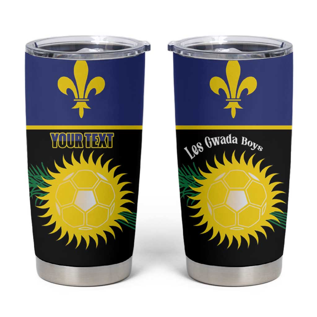 Custom Guadeloupe Football Tumbler Cup Allez Gwada Boys - Wonder Print Shop