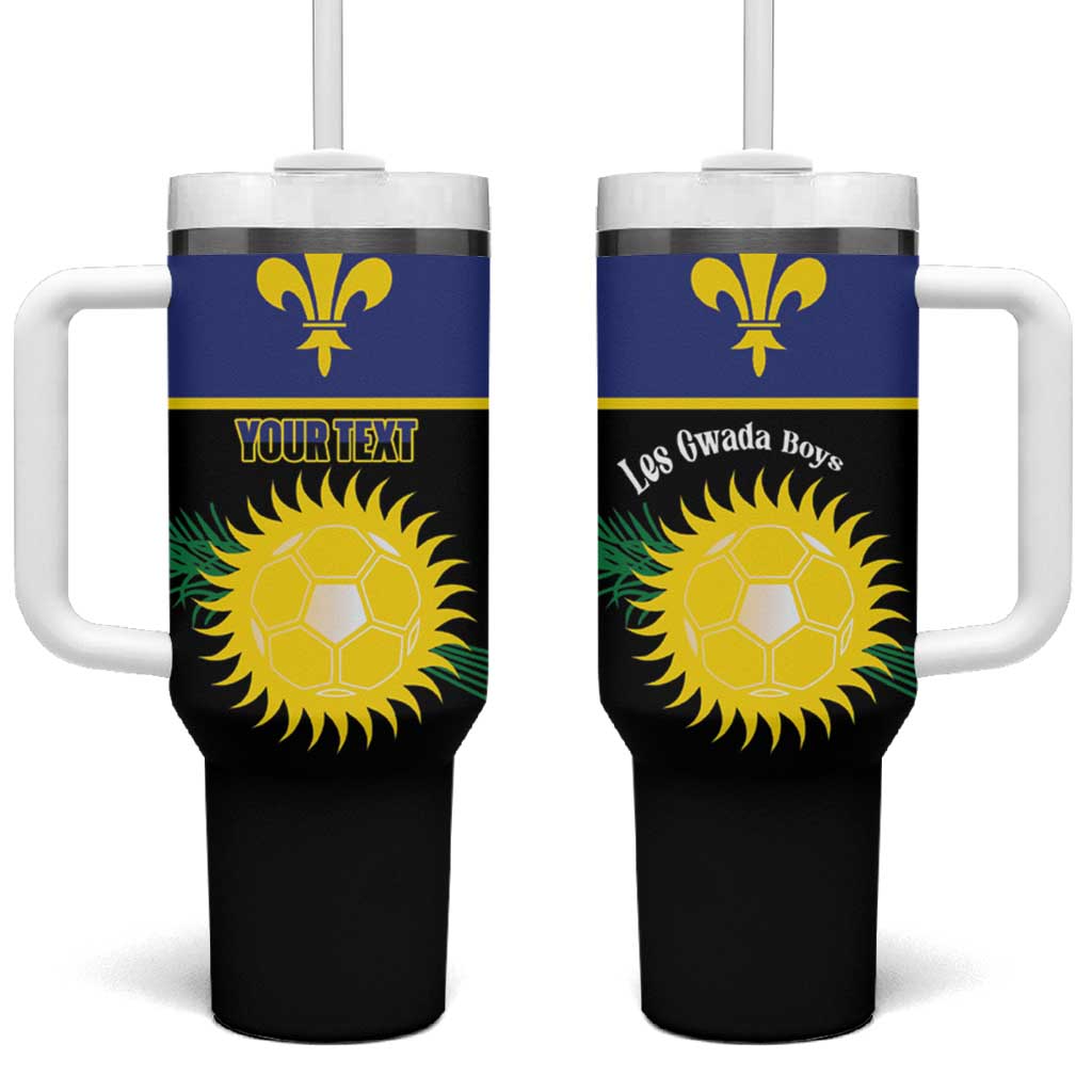 Custom Guadeloupe Football Tumbler With Handle Allez Gwada Boys - Wonder Print Shop