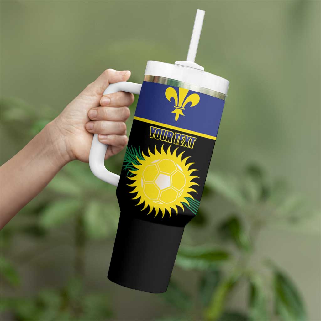 Custom Guadeloupe Football Tumbler With Handle Allez Gwada Boys - Wonder Print Shop