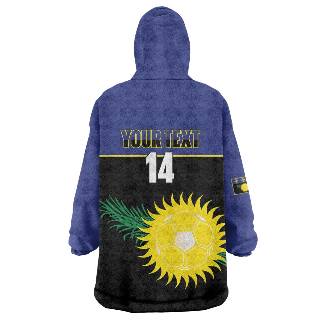 Custom Guadeloupe Football Wearable Blanket Hoodie Allez Gwada Boys - Wonder Print Shop
