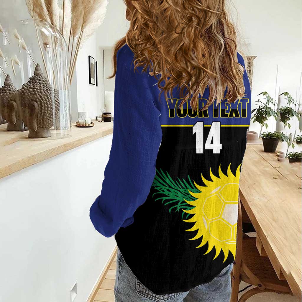 Custom Guadeloupe Football Women Casual Shirt Allez Gwada Boys - Wonder Print Shop