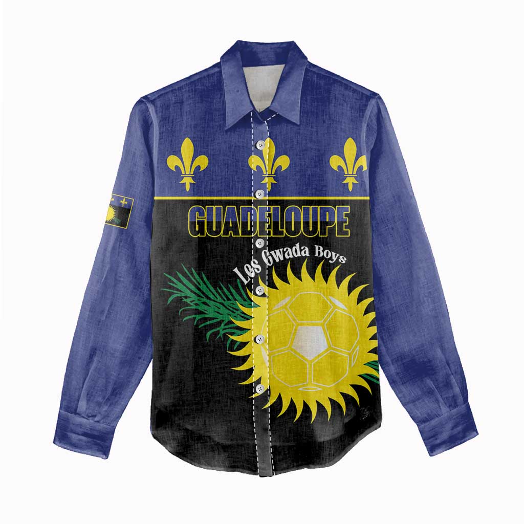 Custom Guadeloupe Football Women Casual Shirt Allez Gwada Boys - Wonder Print Shop