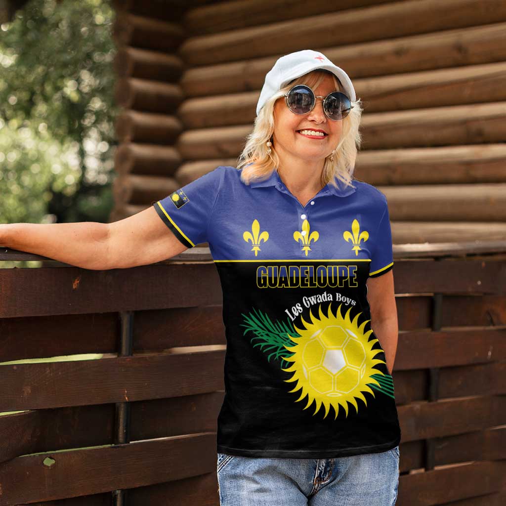 Custom Guadeloupe Football Women Polo Shirt Allez Gwada Boys - Wonder Print Shop