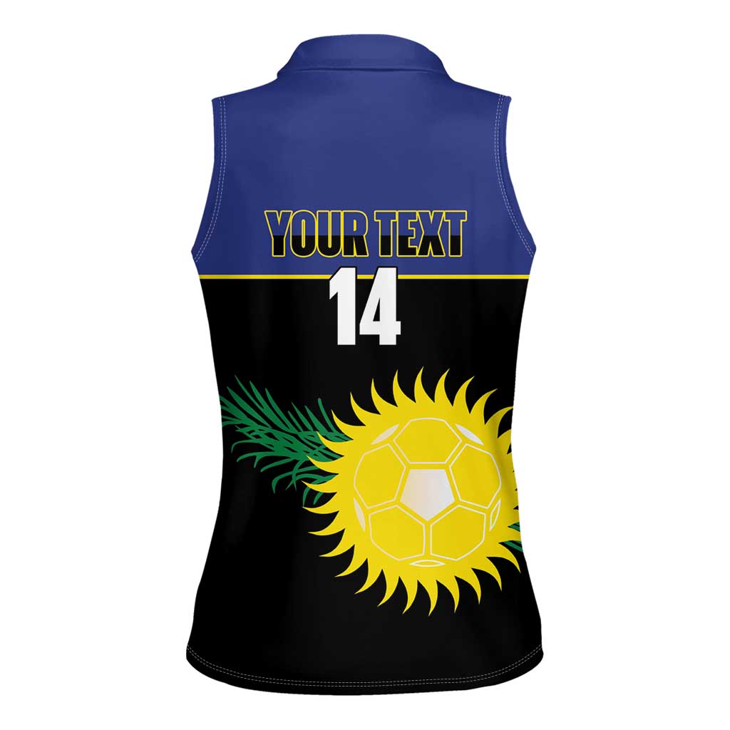 Custom Guadeloupe Football Women Sleeveless Polo Shirt Allez Gwada Boys - Wonder Print Shop