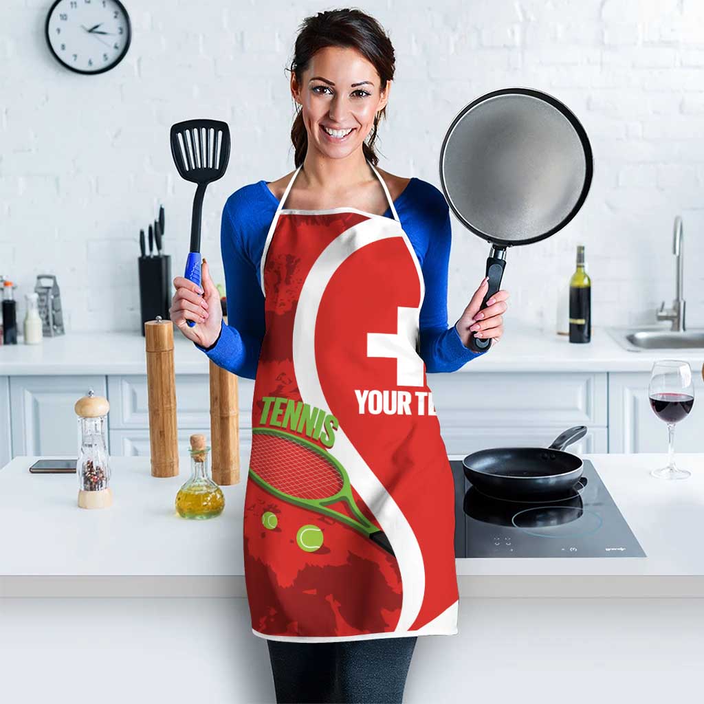 Personalised Switzerland Tennis Apron Swiss Born To Play - Wonder Print Shop