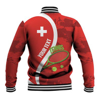 Personalised Switzerland Tennis Baseball Jacket Swiss Born To Play - Wonder Print Shop