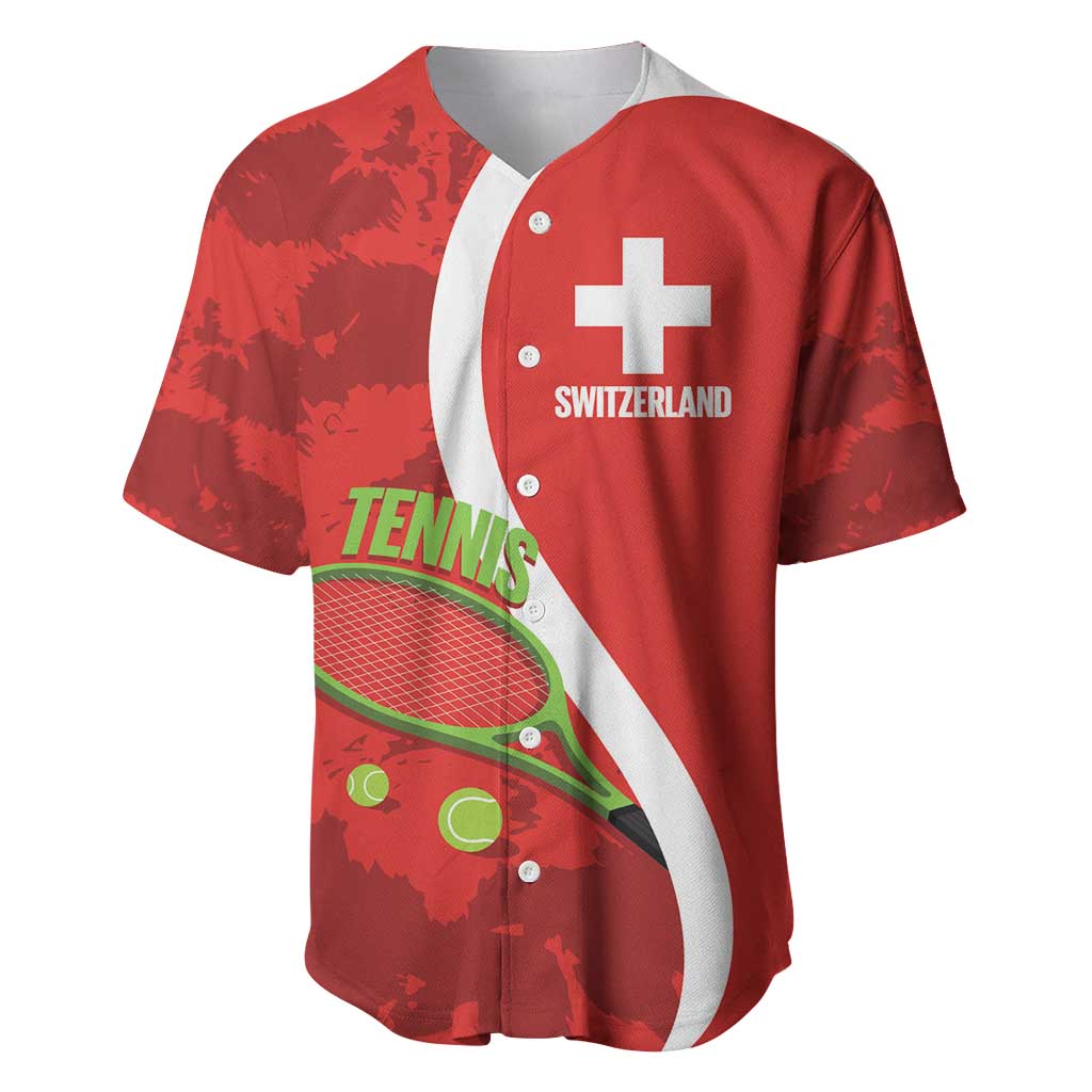Personalised Switzerland Tennis Baseball Jersey Swiss Born To Play - Wonder Print Shop