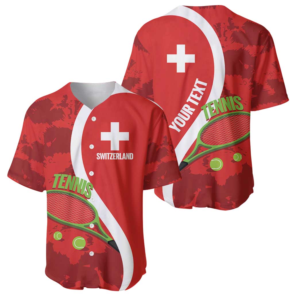 Personalised Switzerland Tennis Baseball Jersey Swiss Born To Play - Wonder Print Shop