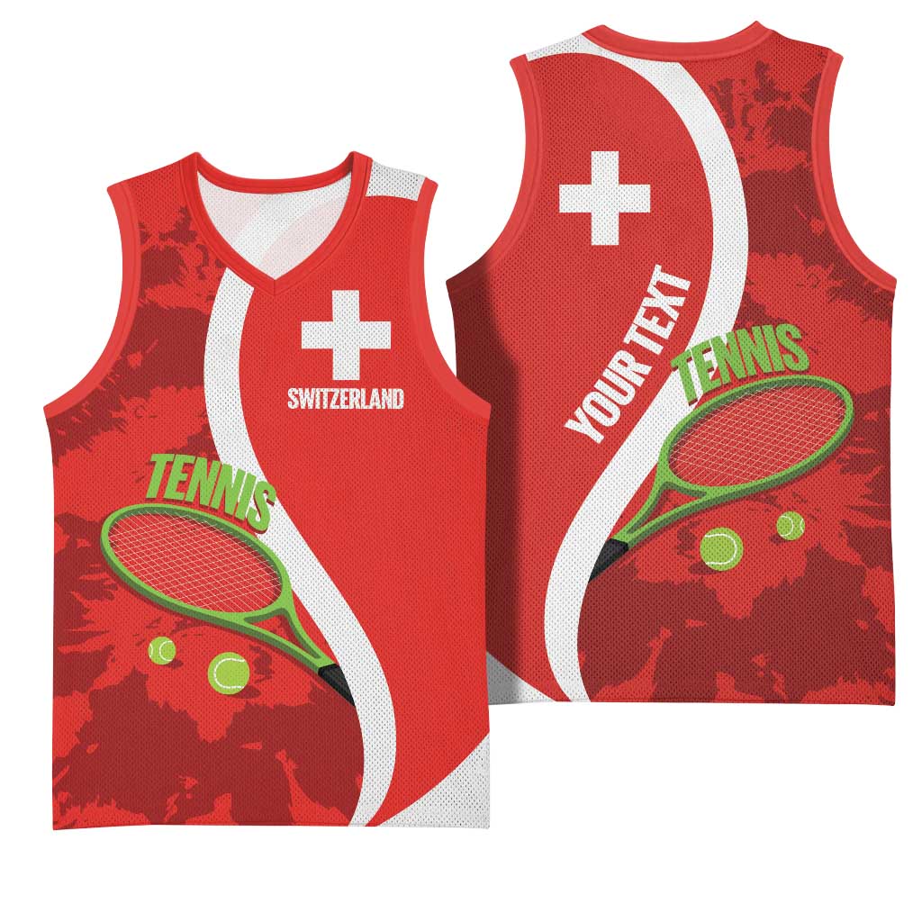 Personalised Switzerland Tennis Basketball Jersey Swiss Born To Play - Wonder Print Shop