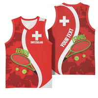 Personalised Switzerland Tennis Basketball Jersey Swiss Born To Play - Wonder Print Shop