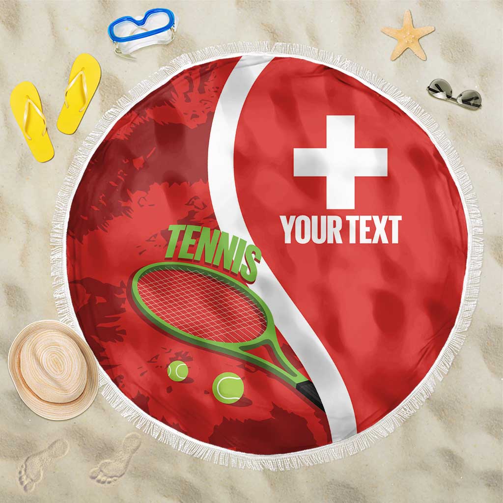 Personalised Switzerland Tennis Beach Blanket Swiss Born To Play - Wonder Print Shop