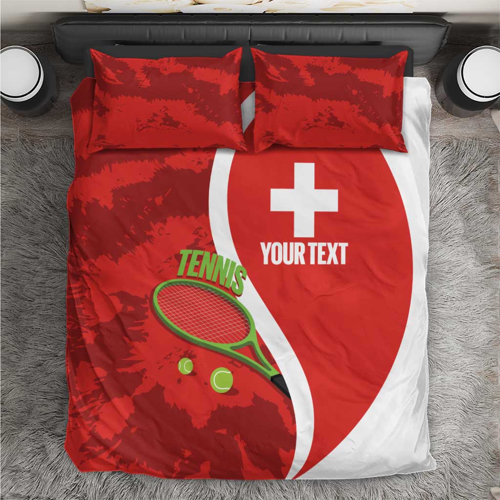 Personalised Switzerland Tennis Bedding Set Swiss Born To Play - Wonder Print Shop