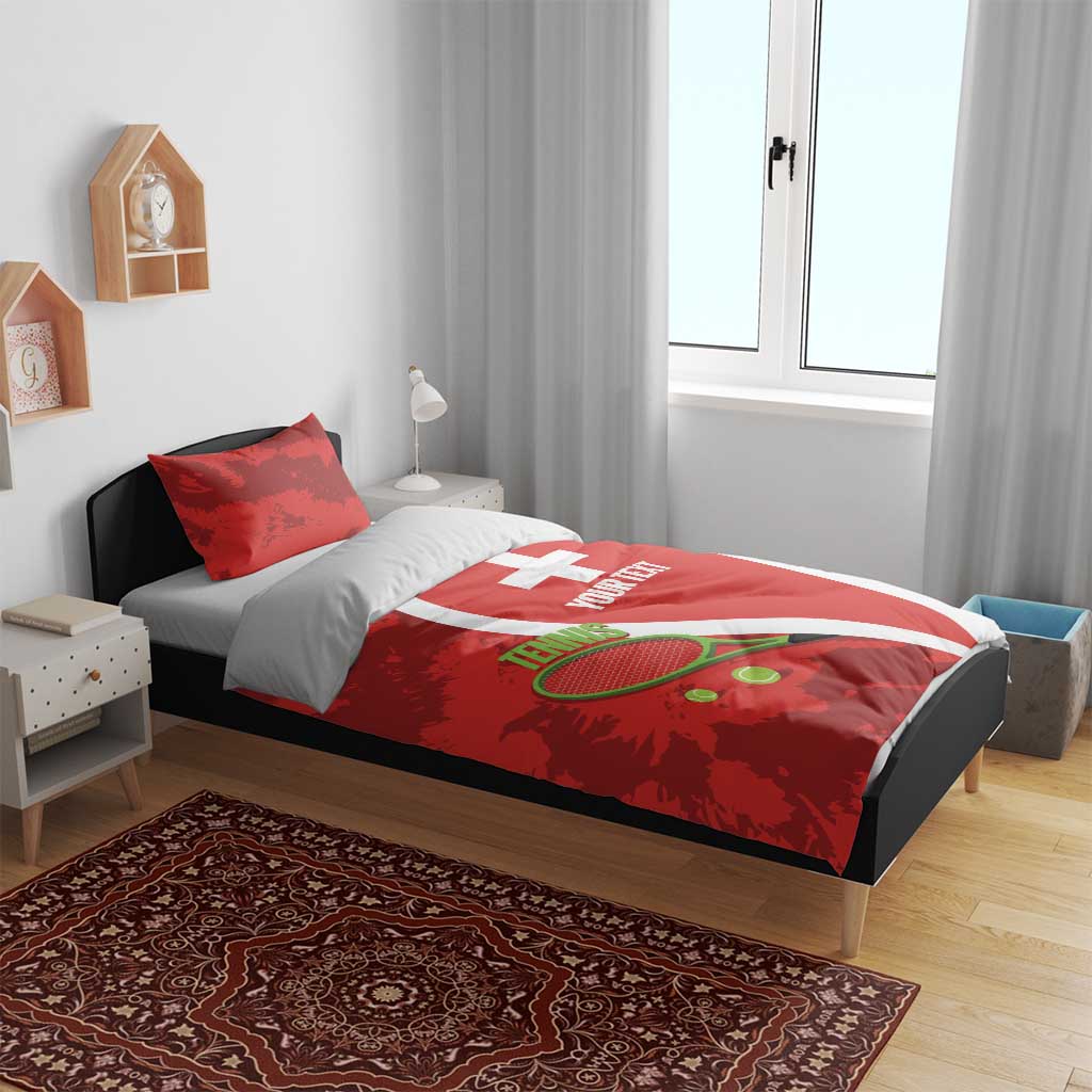 Personalised Switzerland Tennis Bedding Set Swiss Born To Play - Wonder Print Shop