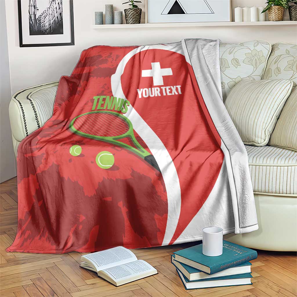 Personalised Switzerland Tennis Blanket Swiss Born To Play - Wonder Print Shop