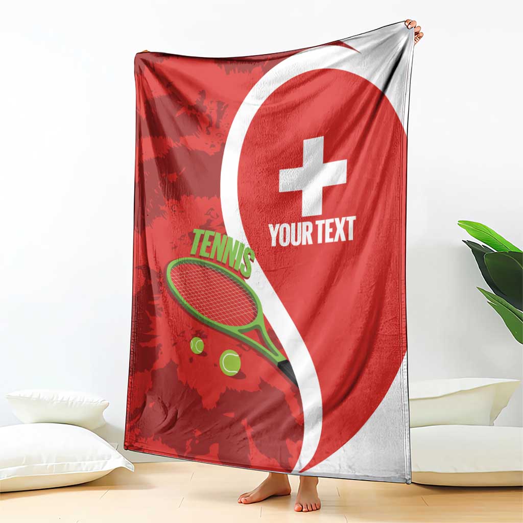 Personalised Switzerland Tennis Blanket Swiss Born To Play - Wonder Print Shop