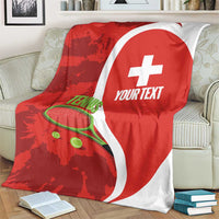 Personalised Switzerland Tennis Blanket Swiss Born To Play - Wonder Print Shop