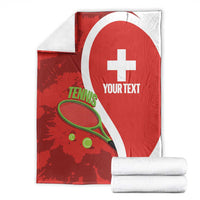 Personalised Switzerland Tennis Blanket Swiss Born To Play - Wonder Print Shop