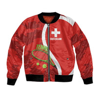 Personalised Switzerland Tennis Bomber Jacket Swiss Born To Play - Wonder Print Shop